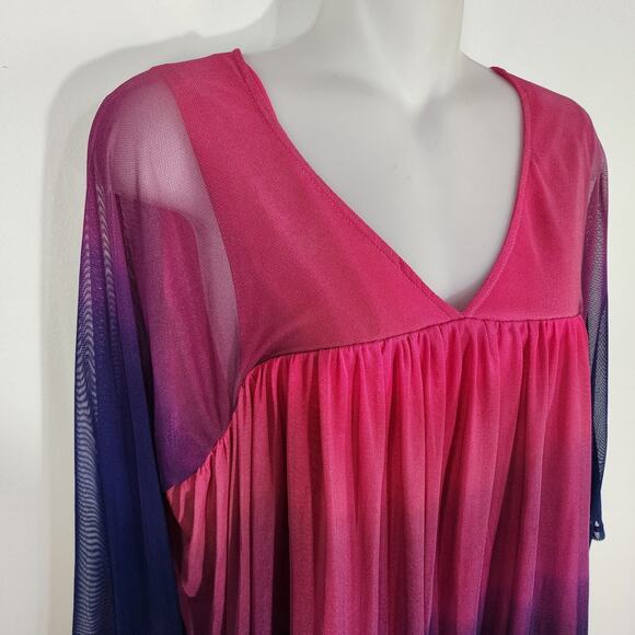 Attitudes by Renee Como Jersey & Mesh Ombre Swing Top Size Medium Evening Lilly - Picture 6 of 11